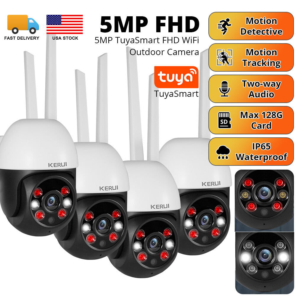 4Set 5MP Ultra HD WiFi Camera 6 LED Fill Light Indoor Outdoor Home Security