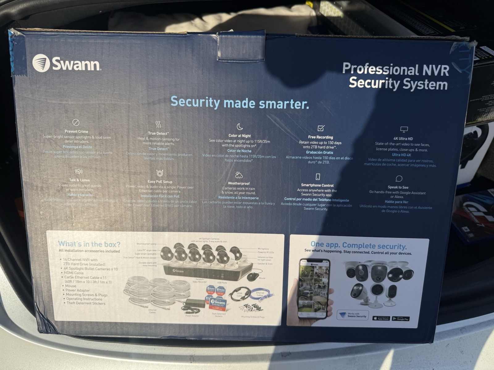 Swann 4K 16-Channel NVR System w/10 Cameras 2TB Wired Night Vision Audio