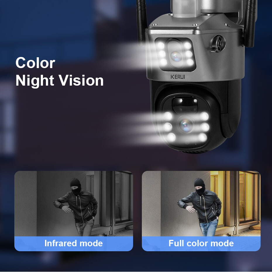 3PCS 4MP Solar Powered WiFi IP Cameras Waterproof Outdoor PIR Home Protection