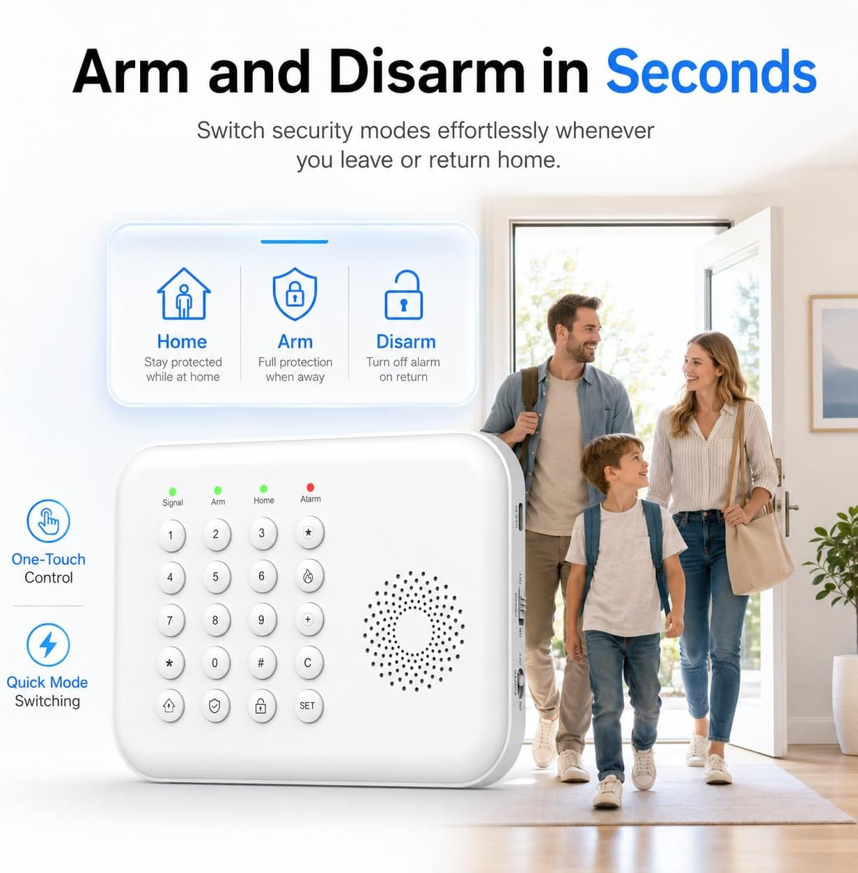 Wireless Home Security System for House & Apartment, 8-Piece DIY Alarm Kit with