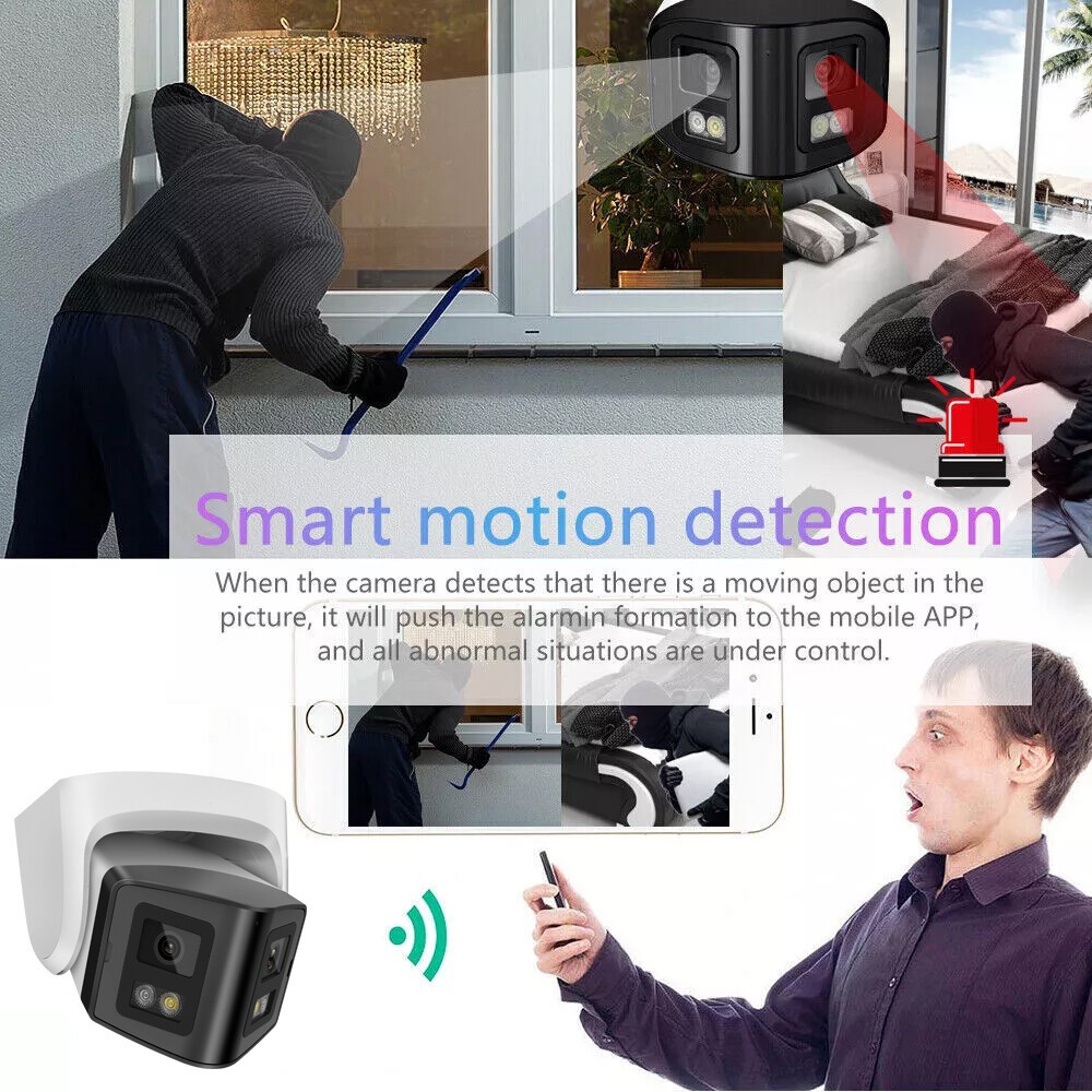 Vikylin 8CH NVR 4MP Full Color 180° Panoramic PoE Security Camera 2Way Audio Lot
