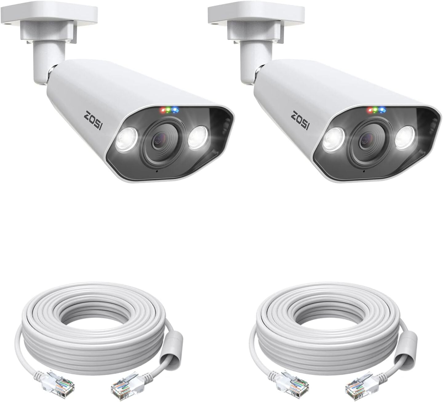 ZOSI 4K 8CH Spotlight PoE Security Camera System NVR with 2TB HDD for 24/7 Audio