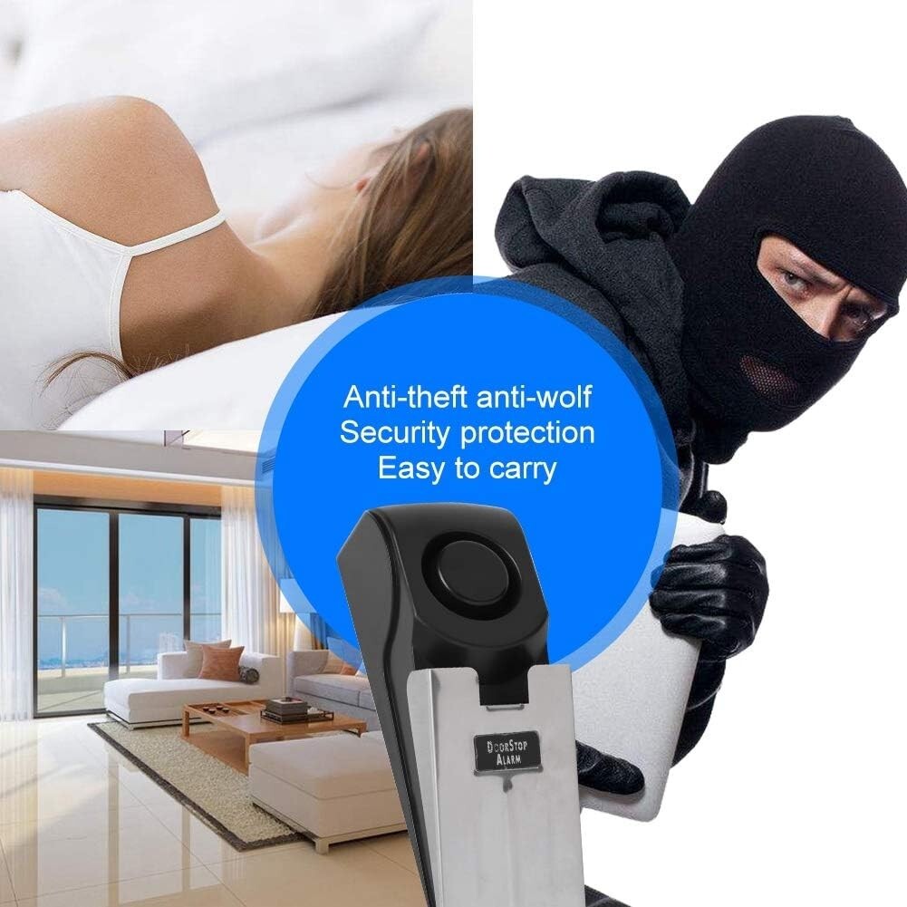 Wireless Travel Door Stop Alarm Portable Security Alert Wedge Stopper Hotel Bx22