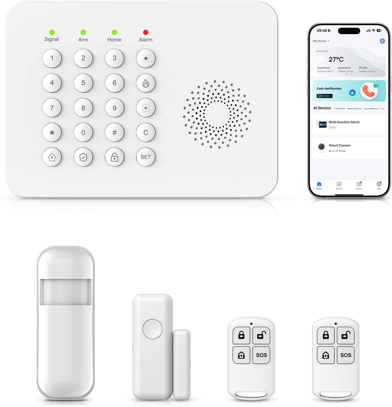 Effortless Home Protection: Smart WiFi Alarm with Motion Sensors & 4G Alerts