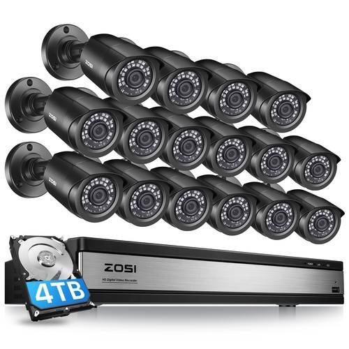 ZOSI H.265+ 16ch 5MP Lite DVR 1080p Security Camera System CCTV System with HDD