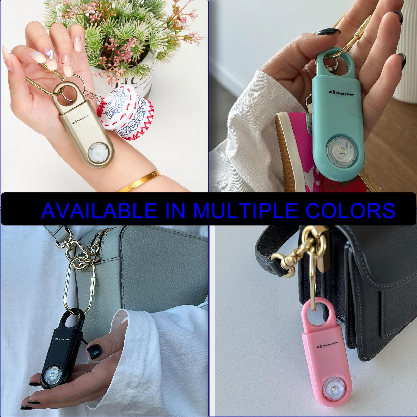 130dB Personal Safety Alarm Ultra Bright Strobe Light. Loud Sound Keychain Si…