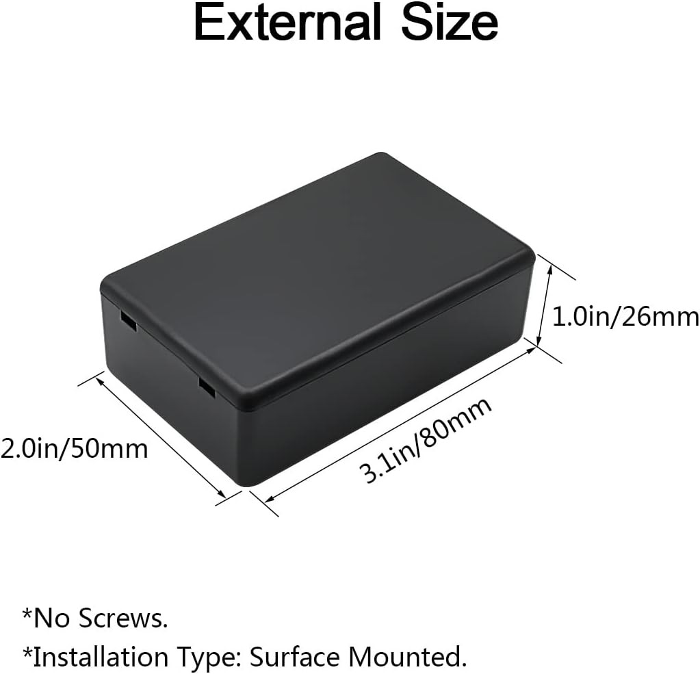 LeMotech 5 Pieces Plastic Project Boxes 3.1″ x 2.0″ x 1.0″(5pc), Black
