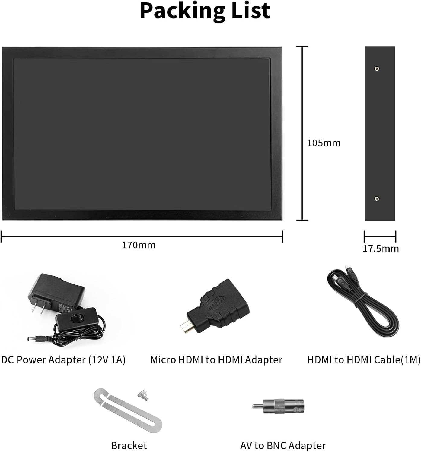 7 Inch Small Monitor, 1024×600 HD IPS Mini Monitor with Built-in…