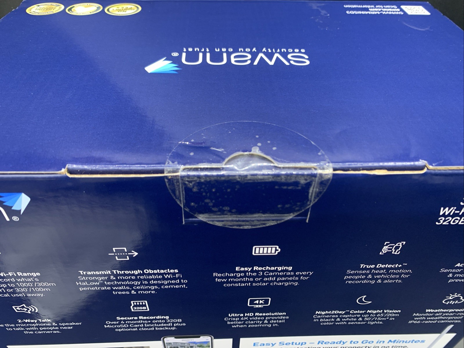 SEALED – Swann MaxRanger 4K Mini Long Range WIFI Security Camera System