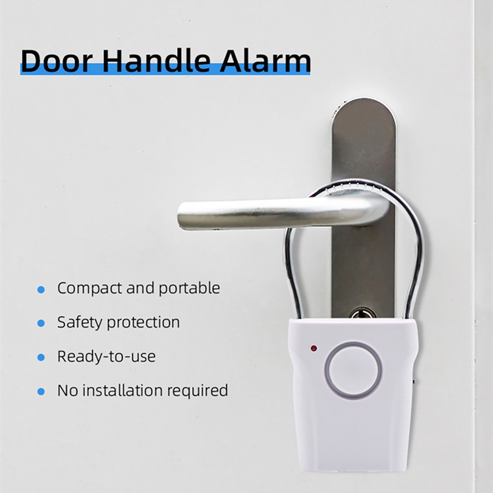 ABS 115dB Door Handle Alarm Portable Door Security Alarm For Home Travel Hotel
