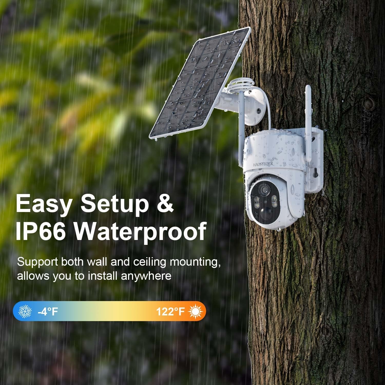 4G LTE Cellular Security Cameras Outdoor Global Version, No WiFi White