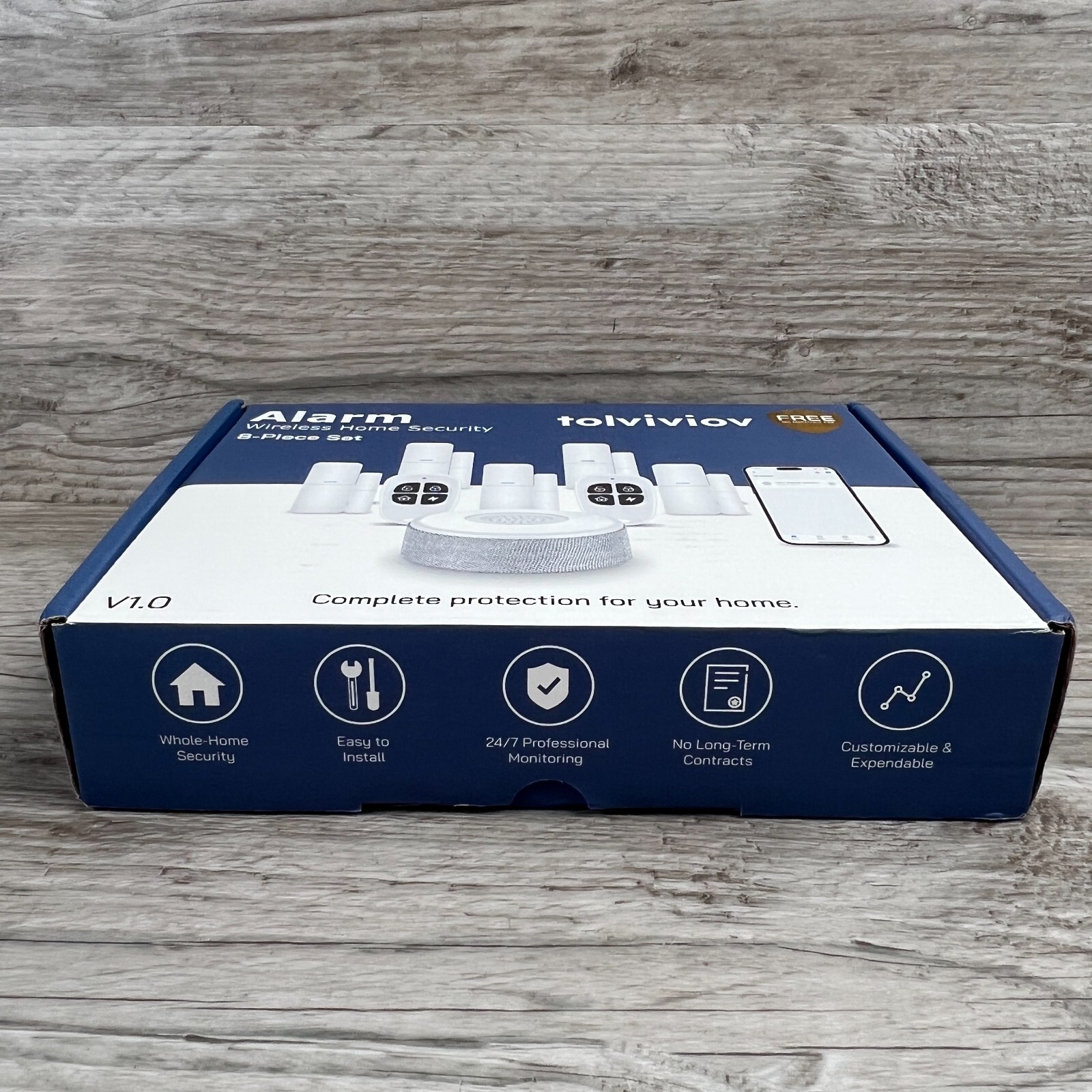 tolviviov Home Alarm System 8 Pieces Smart Home Alarm Security System Smart App