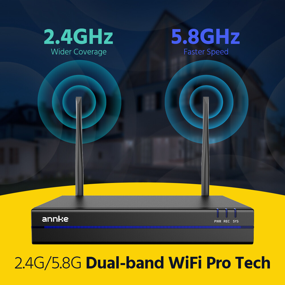 ANNKE 4K 16CH NVR Wireless 8MP WIFI Security IP Camera System Two Way Audio AI