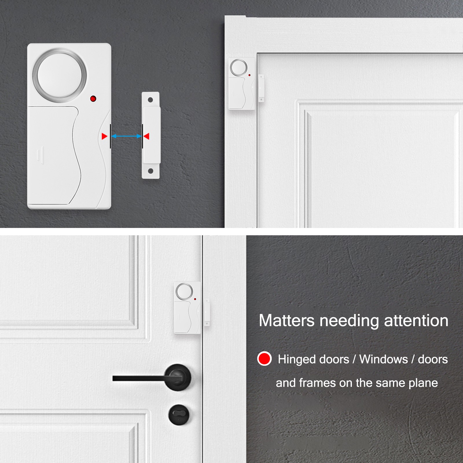 NO WIFI Window Door Alarm Set with Remote Control Dingdong Welcome Mode DIY Pair