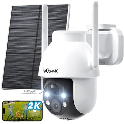 Security Cameras Wireless Outdoor, 2K Solar & Battery Powered Camera(White)