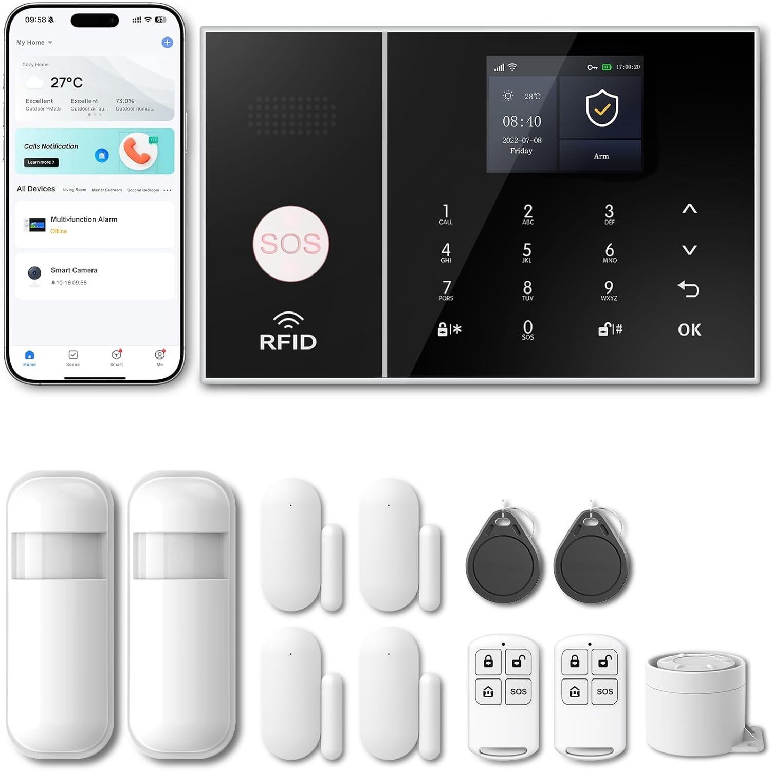 Expandable Security Alarm System: Connect Up to 100 Sensors for Total Safety