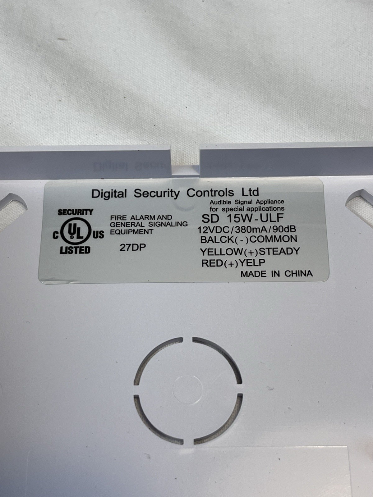DSC Electronic Siren SD 15W-ULF Indoor New Alarm System Siren Wired Dual Tone