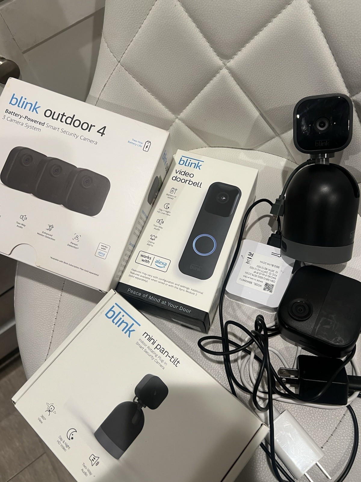 Blink Outdoor 4 3-Cam System + Video Doorbell, Wi‑Fi Alexa, 2-Way Audio