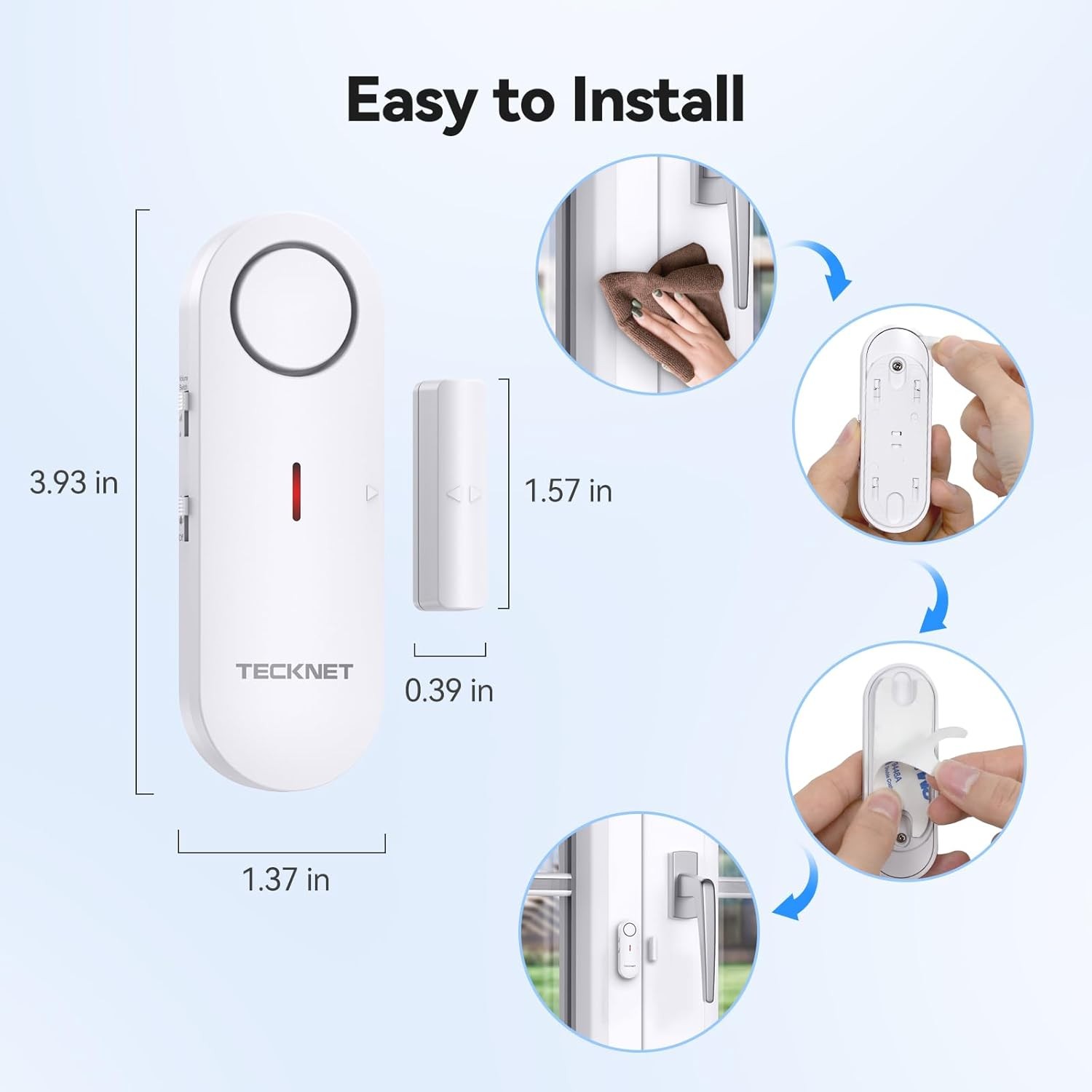 TECKNET Wireless Door Alarm 3 Pack Security