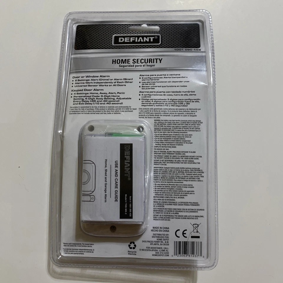Defiant Wireless Home Security Door/Window Alarm Kit 1001 090 458 – New Sealed