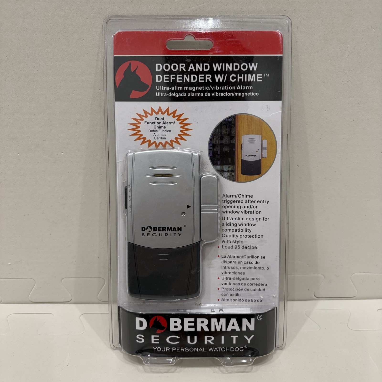 Doberman Security Door Window Defender Alarm Chime Magnetic Adhesive NEW