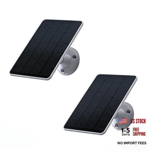 2 Pack Solar Panels Compatible with WYZE Battery Cam Pro, Solar 2 Pack-White