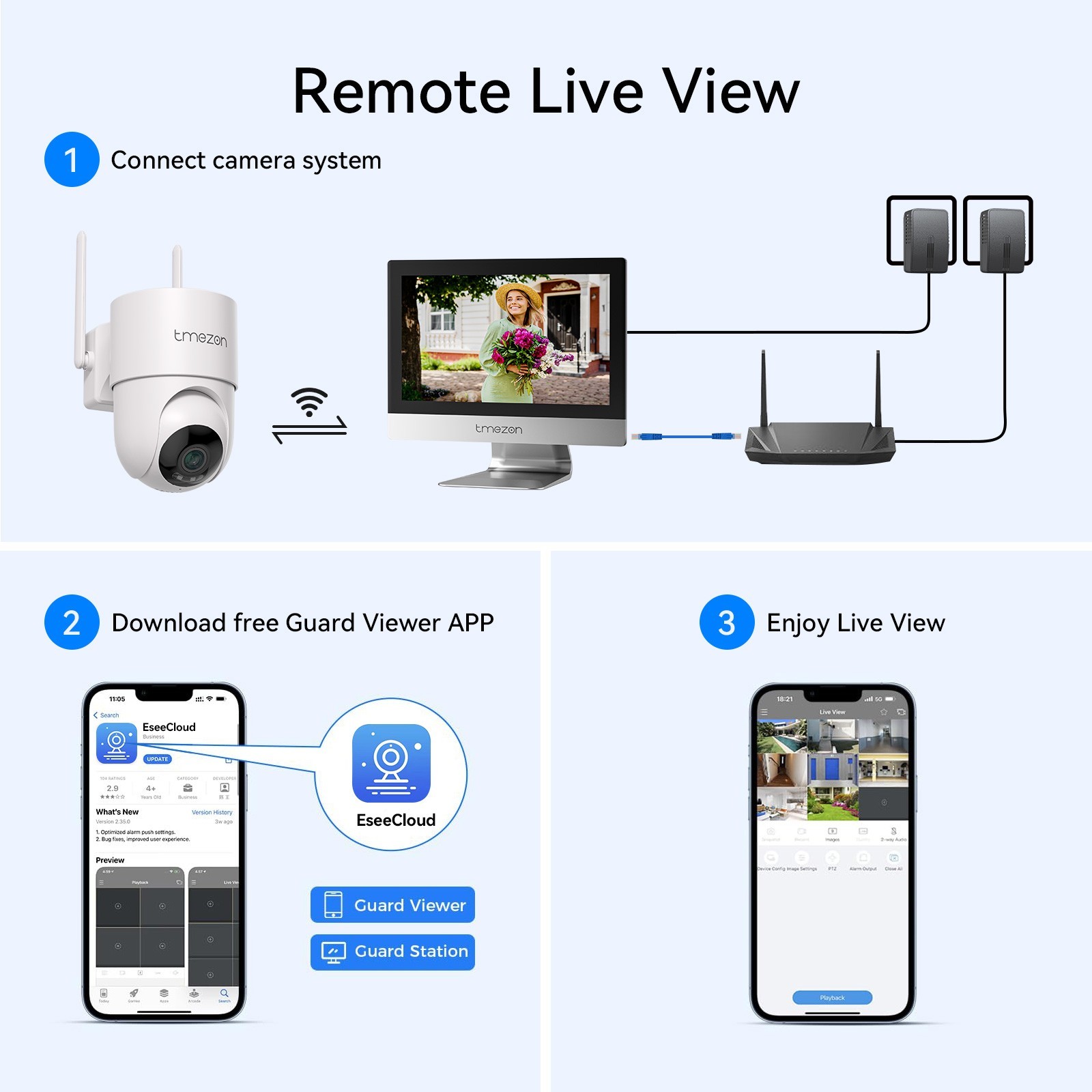 WiFi Camera Security System PTZ Outdoor Wireless 10CH NVR CCTV Audio Monitor 1TB