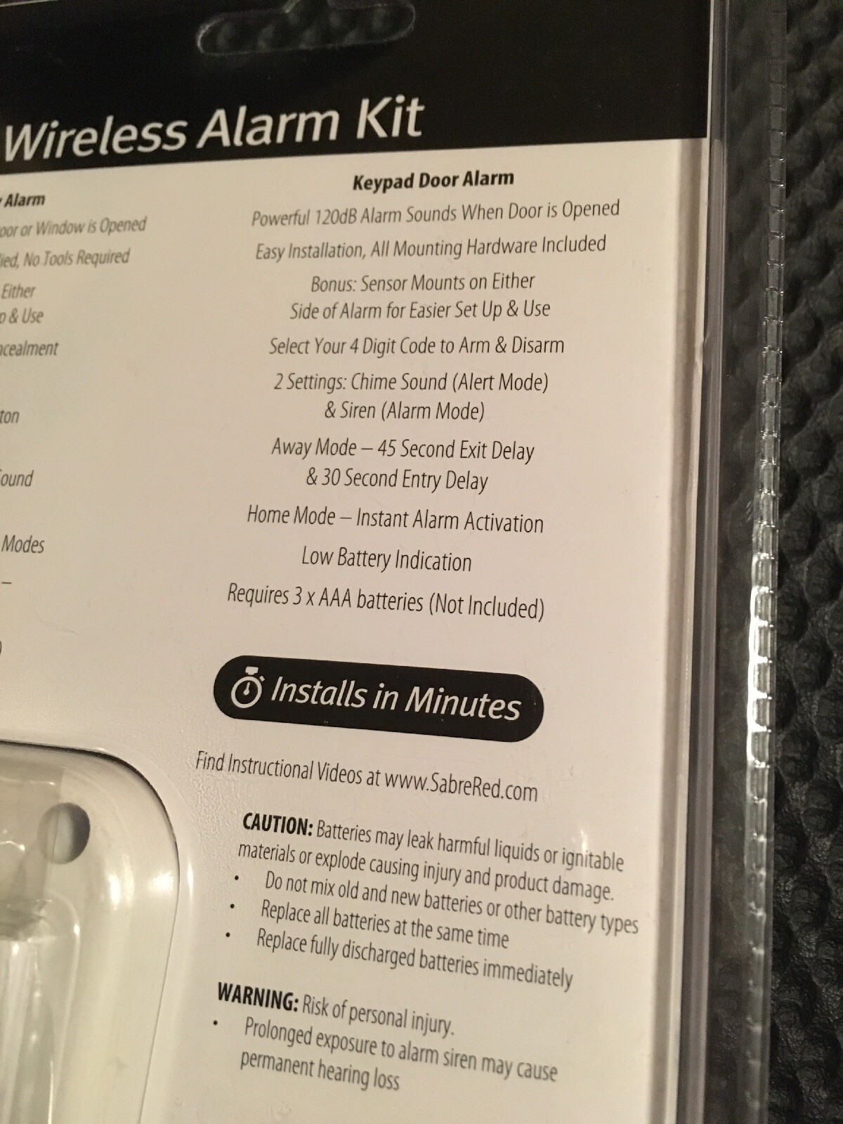 Sabre Wireless Door Window Stand-alone Alarm Kit HS-WAK NEW White