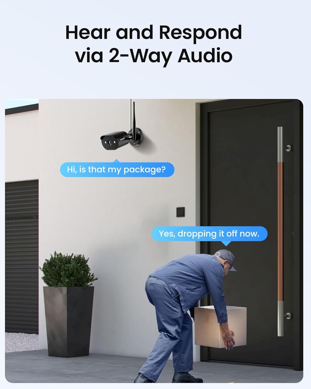 ZOSI C296 4K 8MP WiFi PT Security Camera 2-Way Talk Plug-in Wired Outdoor Camera
