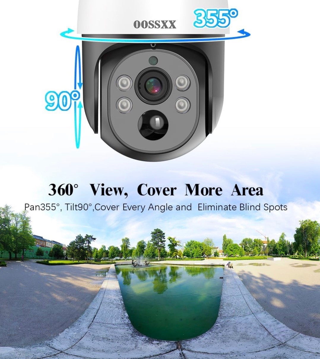 OOSSXX 4K/8 Megapixel/ 6 Camera / 2-Way Audio PoE Wired Outdoor Security Cameras