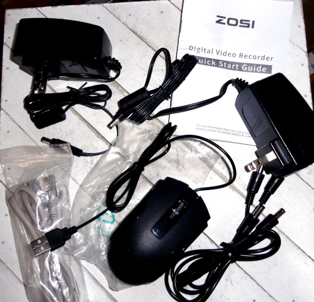 ZOSI ZR08VM 1TB HDD Video Digital Recorder DVR + Mouse + LAN + Power + Guide