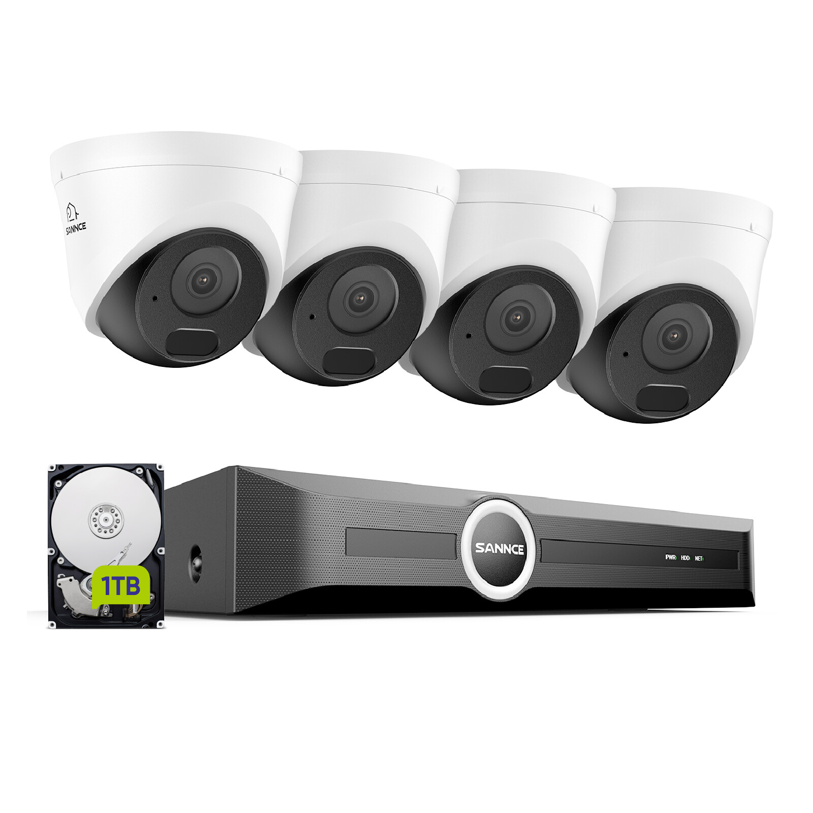 SANNCE 3MP Audio POE CCTV Security Camera System IP67 IR Motion 8CH 6MP NVR 1TB