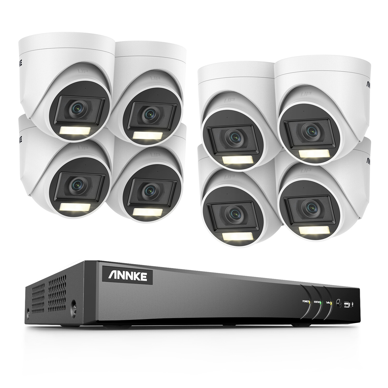 ANNKE 8CH 4K DVR 5MP AI Color Night Security Camera System Human Detection IP67