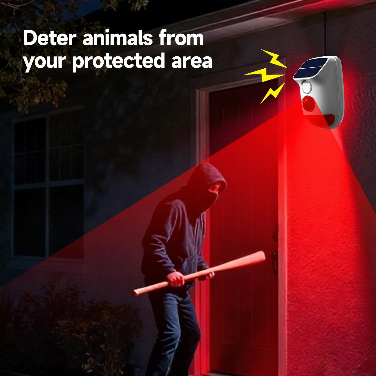 Solar Motion Sensor Alarm – 120dB IP65 Waterproof Security Siren with Strobe …