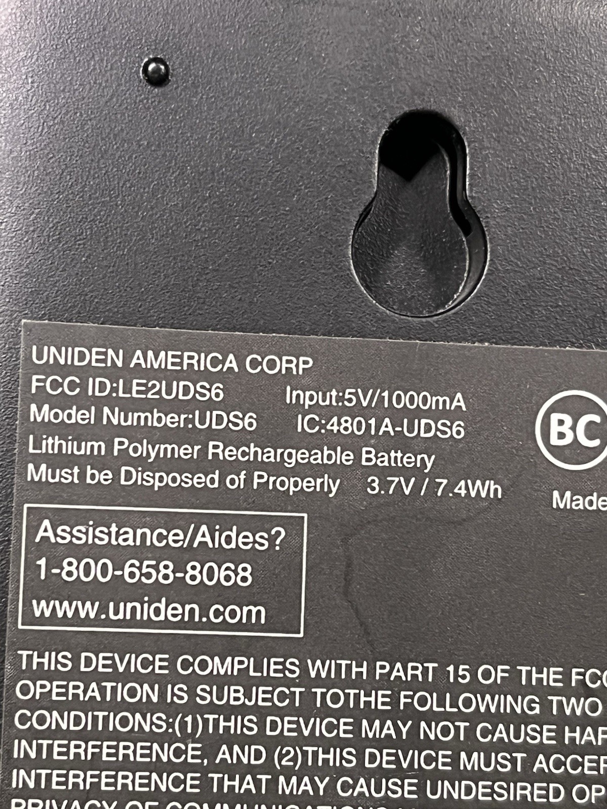 UNIDEN UDS6 SECURITY SYSTEM MONITOR AND POWER CORD TESTED WORKING