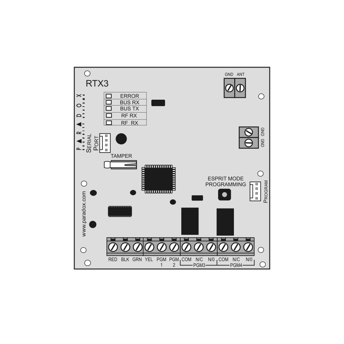 Paradox RTX3 – Wireless Transceiver Expansion Module – 433MHz