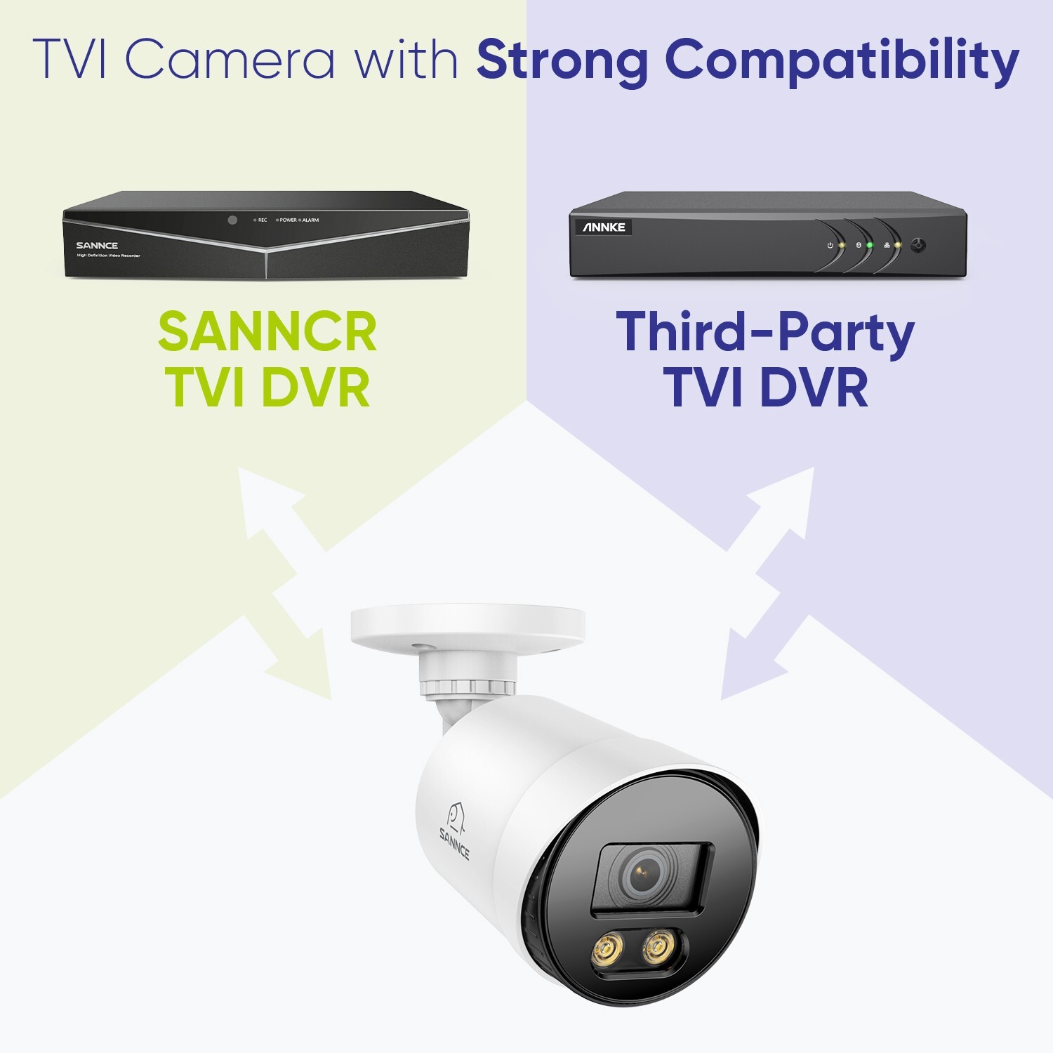 SANNCE 4pcs HD 1080P Full Color Night Vision 2MP Security Camera LED Warm Light