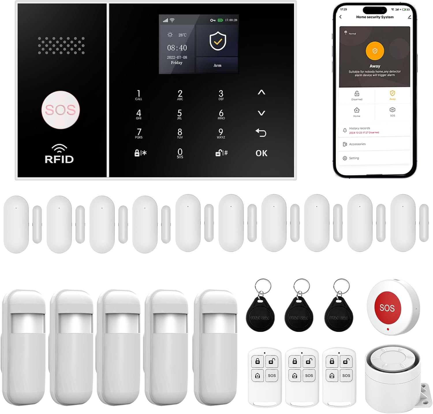 Wireless Home Security System, 4G/Gsm/Wi-Fi Smart Alarm Kit, Compatible with Ale
