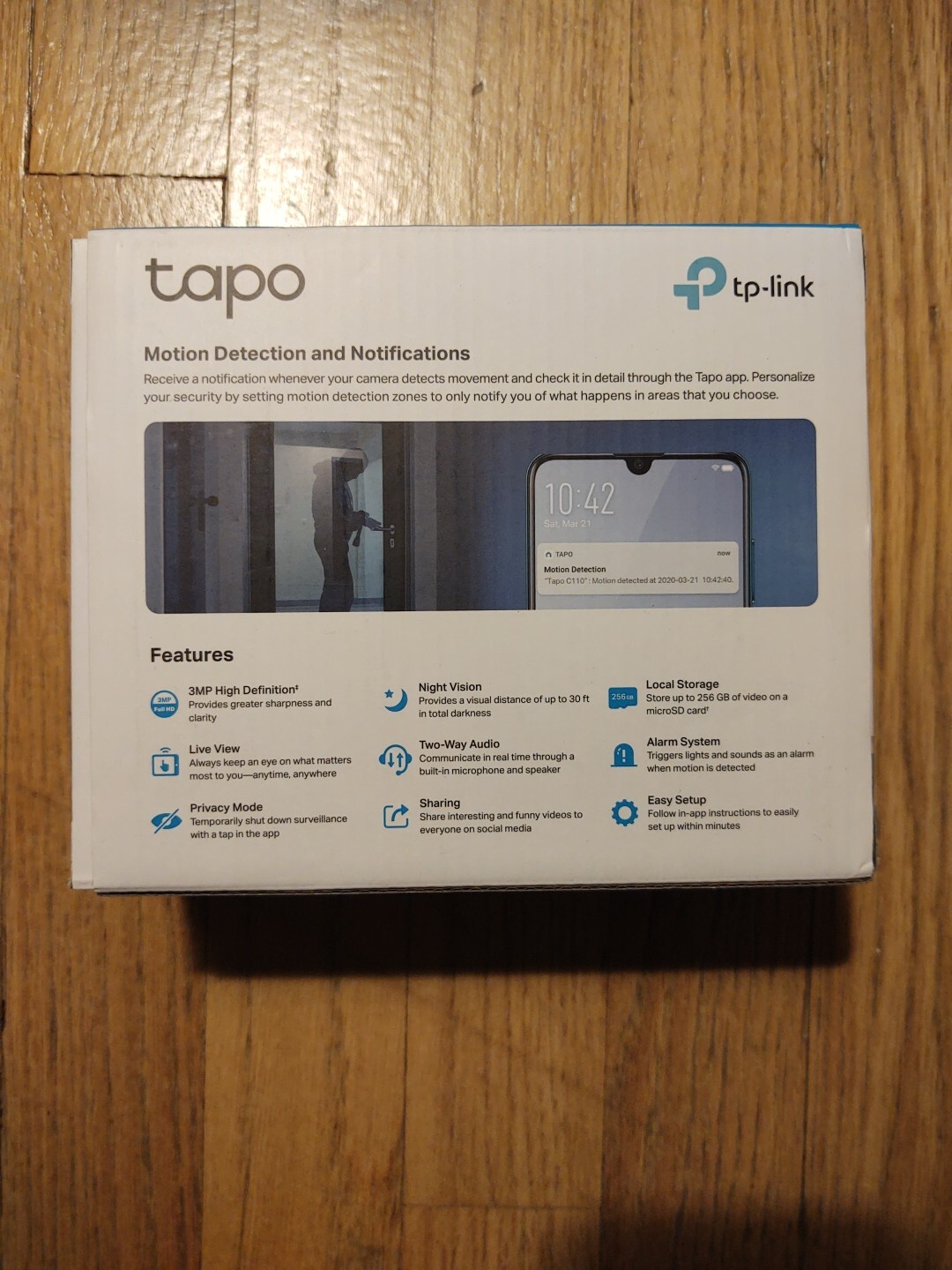 TP-LINK Tapo 2k Indoor Security Wi-Fi Camera, Tapo C110 Night Vision, White