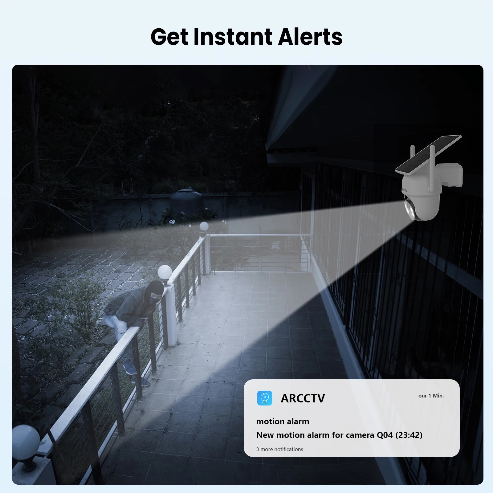 ARCCTV Battery Solar Security Camera 4MP WiFi Outdoor Wireless Kit Humanoid A…