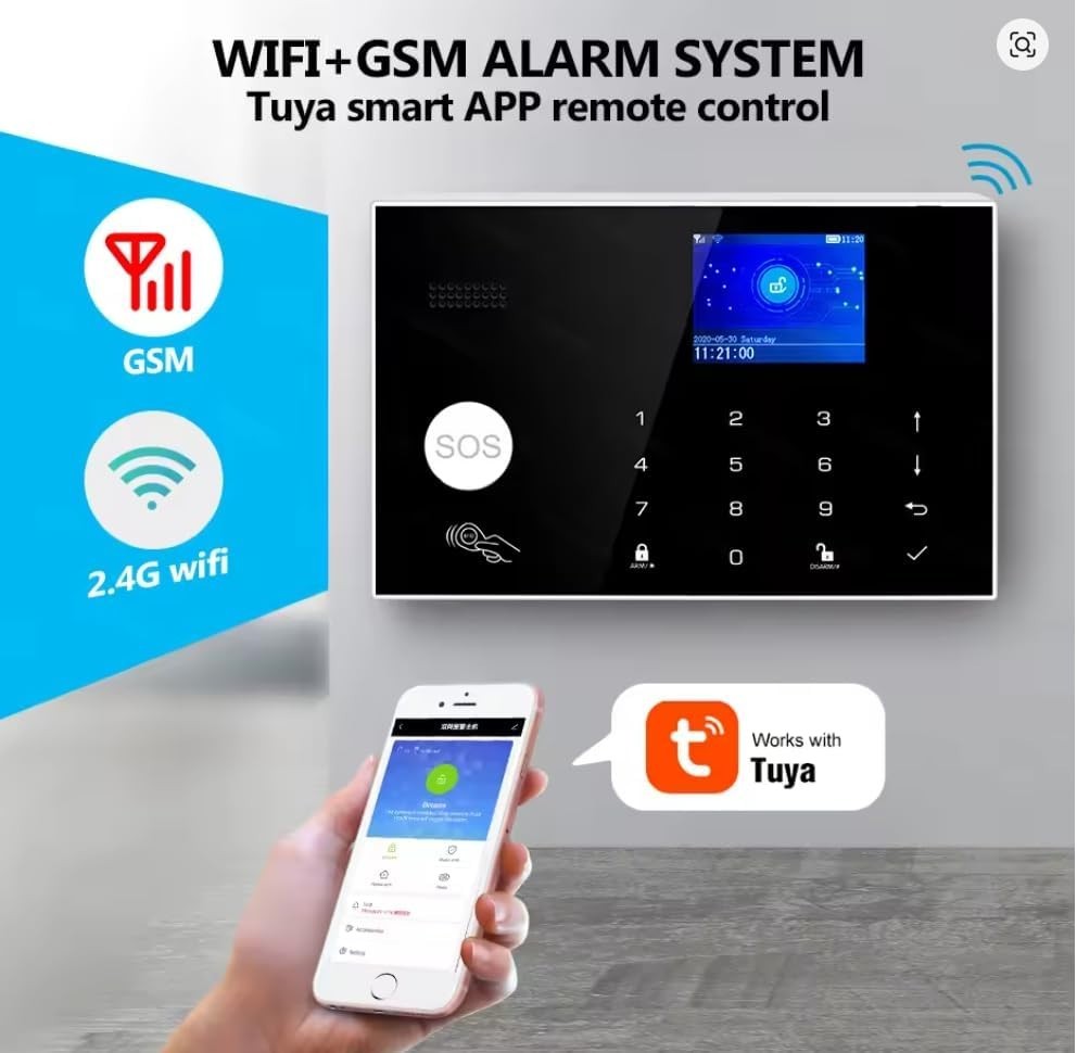 Wifi and 3/4G GSM Home Burglar Security Alarm System Auto Dial with Smart Life a