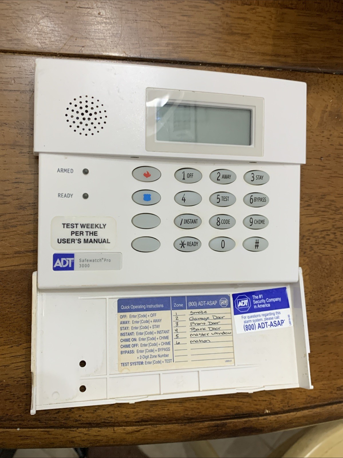 Tested SafeWatch Pro 3000 Home Alarm Keypad Honeywell 6150 For ADT