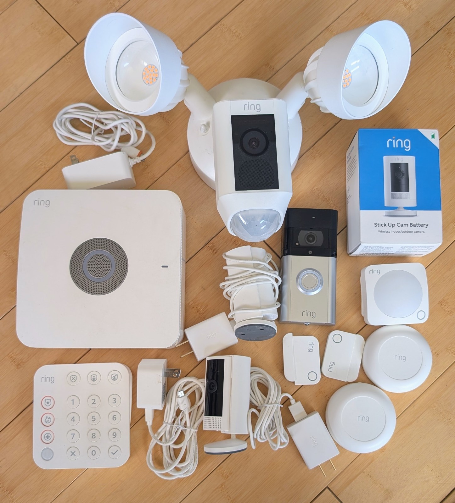 Ring Alarm Pro, Keypad, Doorbell, Cams, Motion/Window Sensors, Leak Sensor