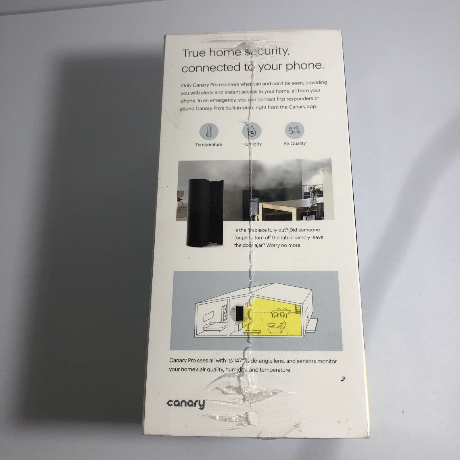Canary CAN100USBK Black Wireless Indoor Smart Security Sealed Box (NEW)