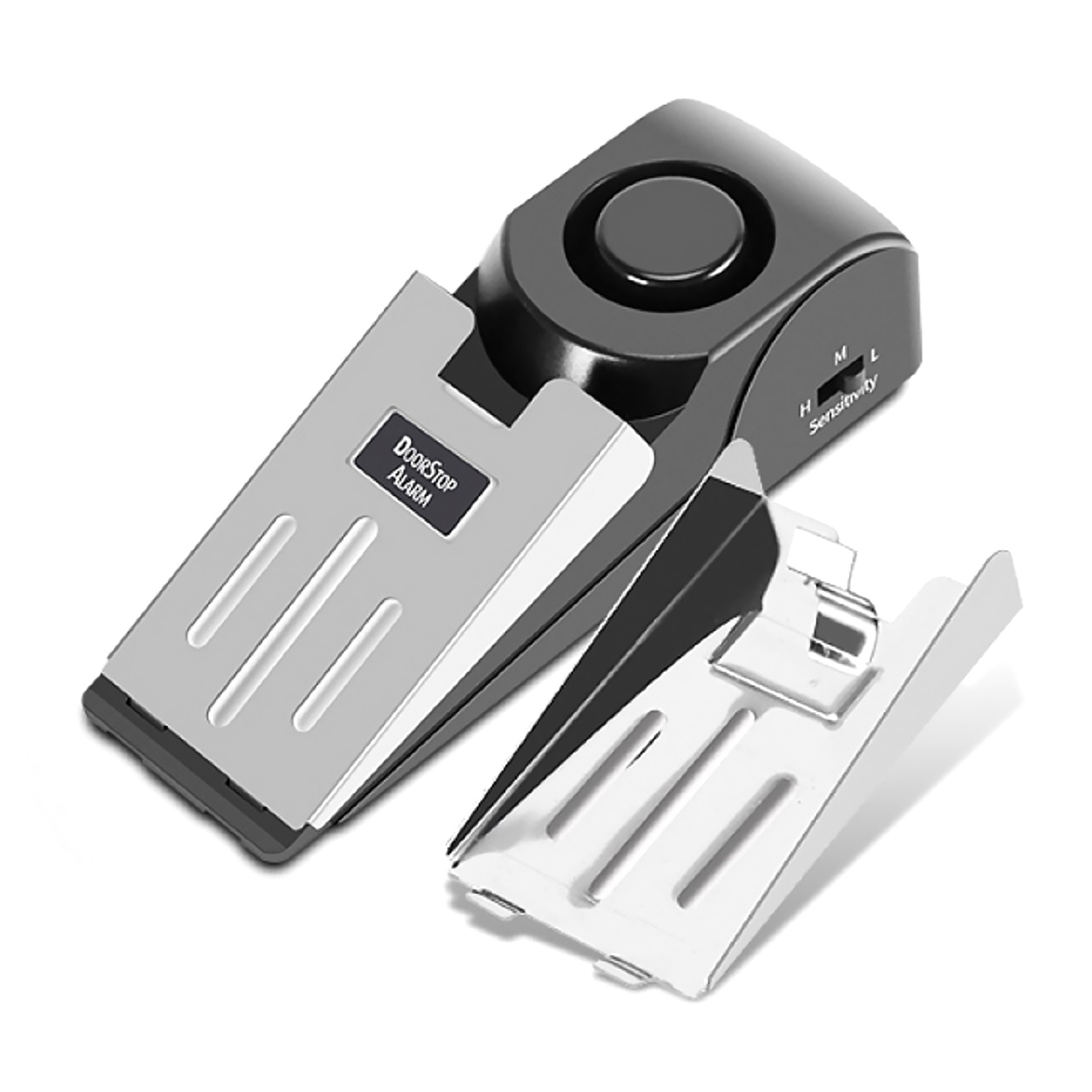 Stainless Steel/Plastic 120 Decibels Door/Window Stop Alarm Security System Tool