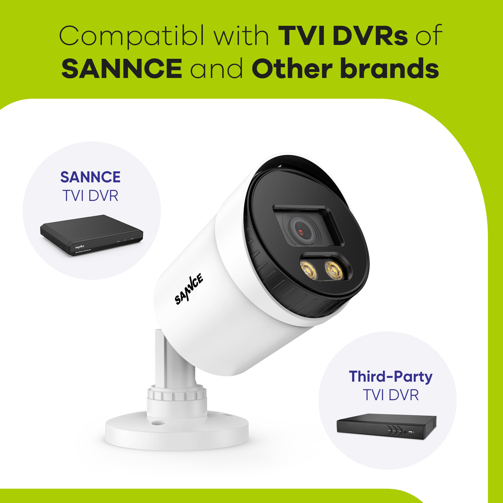 SANNCE 1/2/4PCS HD 1080P Full Color Night Vision Security Camera Warm LED Light