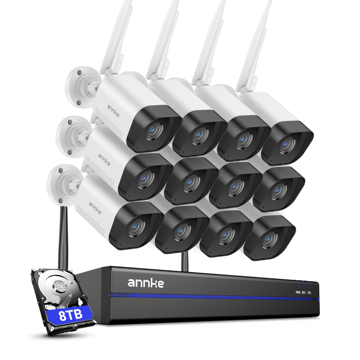 ANNKE 16CH NVR 4K Wireless Security Camera System 8MP Two Way Audio AI Detection