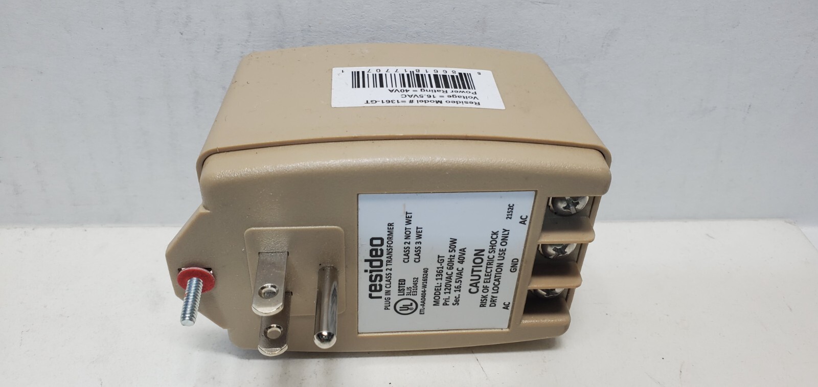lot 2 Honeywell Resideo 1361-GT 16.5VAC 40VA Plug In Transformer