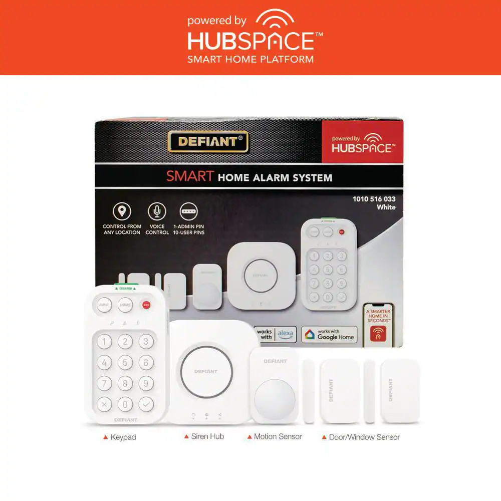 Smart Home Alarm Kit with Wifi and Bluetooth, Powered by Hubspace (5-Piece)
