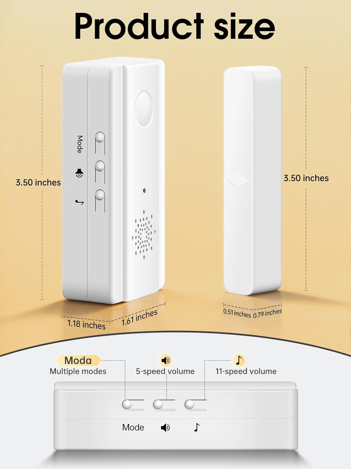 Door Left Open Reminder, Voice Door Alert with Adjustable Delay for Home Office